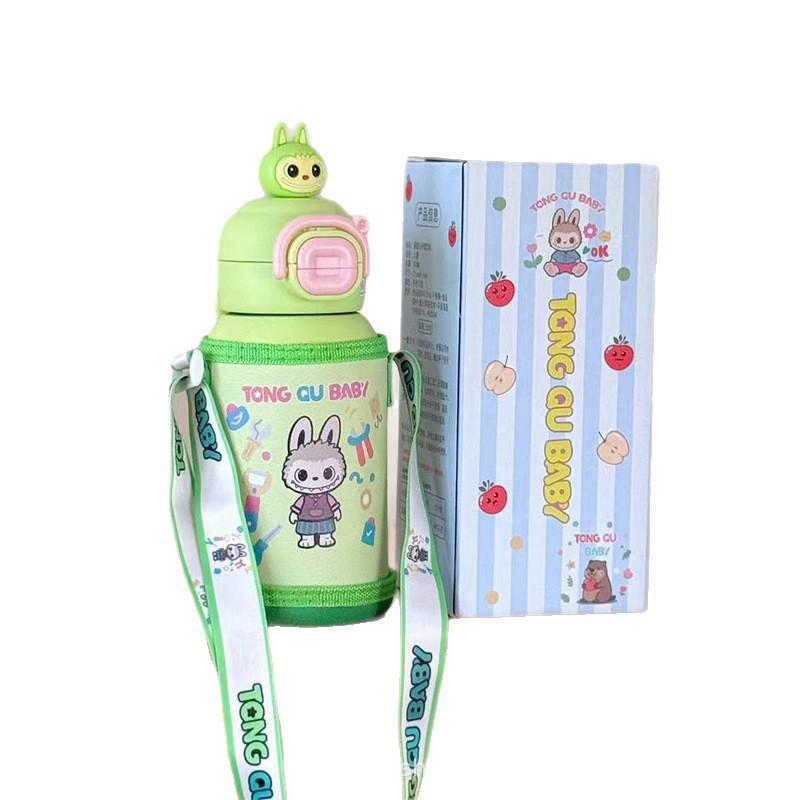 

Cartoon Kids Insulated Straw Cup - 316 Stainless Steel, Cute Student & Baby Water Cup Gift 500ml фиолетовый