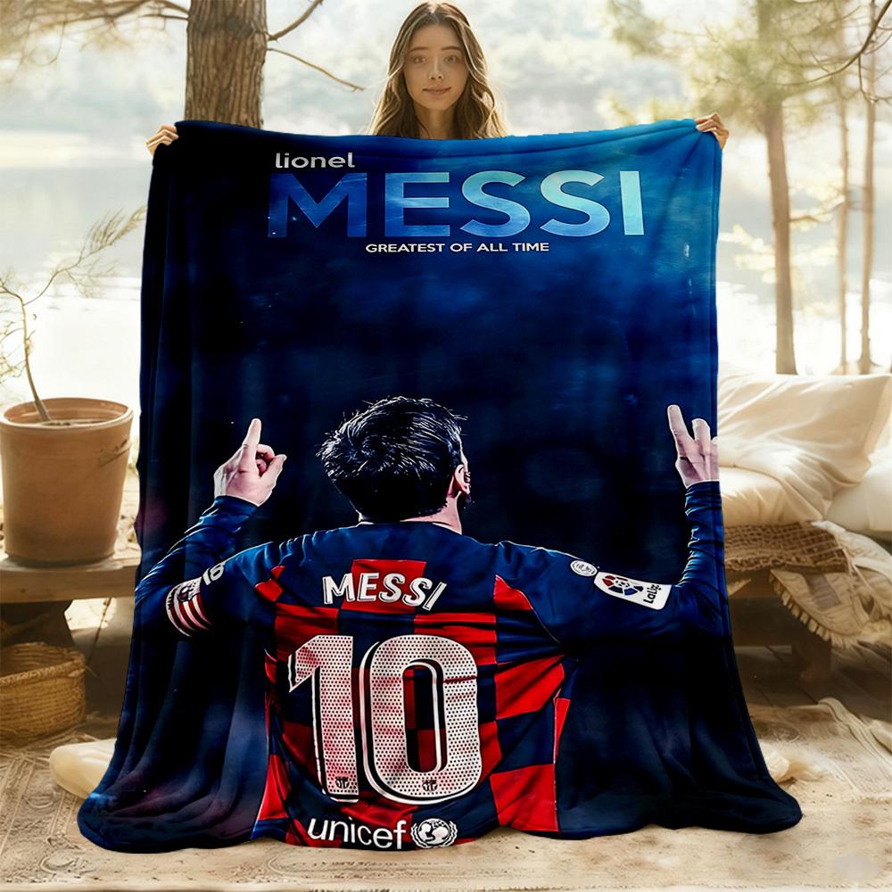 1pc Messi Number10 Outdoor Blanket Lightweight Flannel, Soft & Warm, All-Season Use for Sofa, Outdoor, Camping, Living Room, Office079