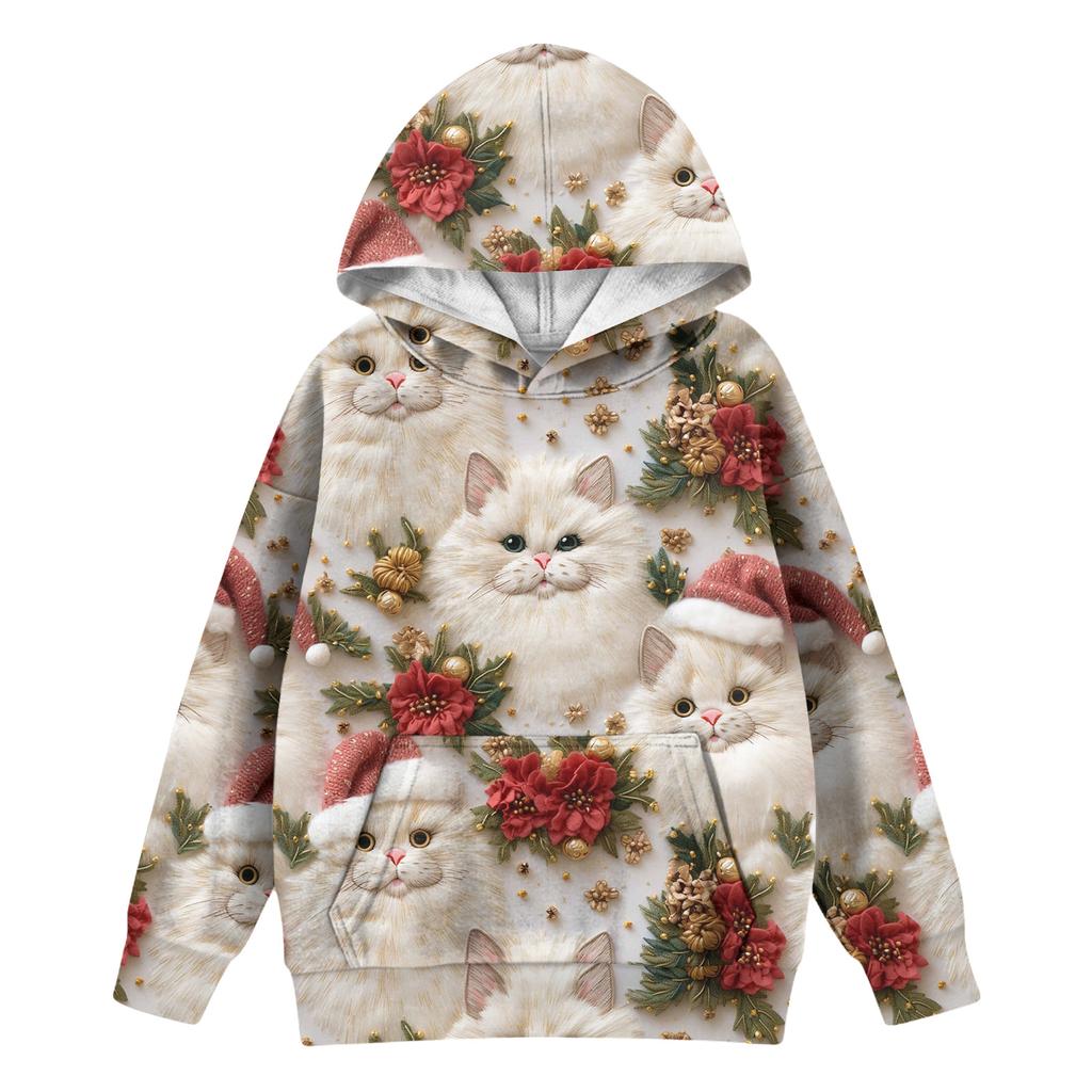 Girls' Hooded Tie-Dye Sweatshirt - Pullover Print Top