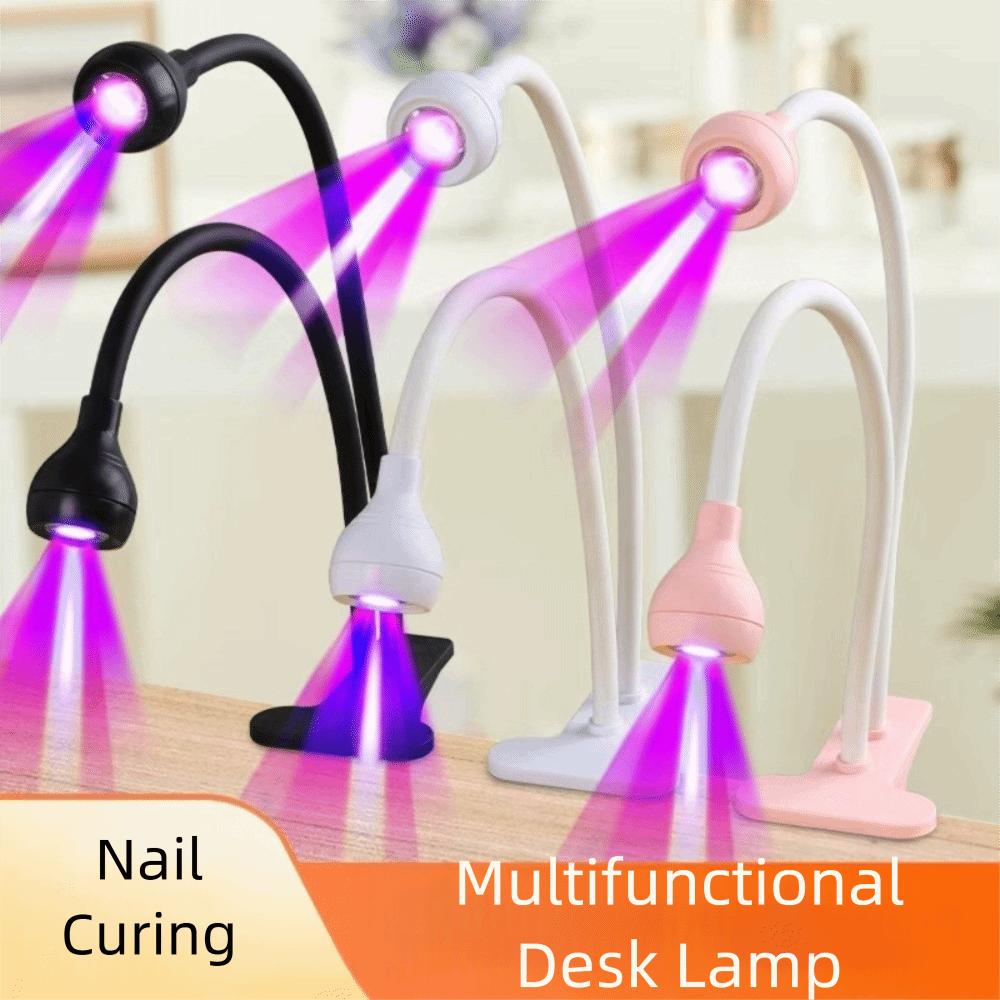 USB Clip Lamp Gooseneck Nail Lamp Nightlight UV Curable Violet Lamp LED Table Lamp  Desk