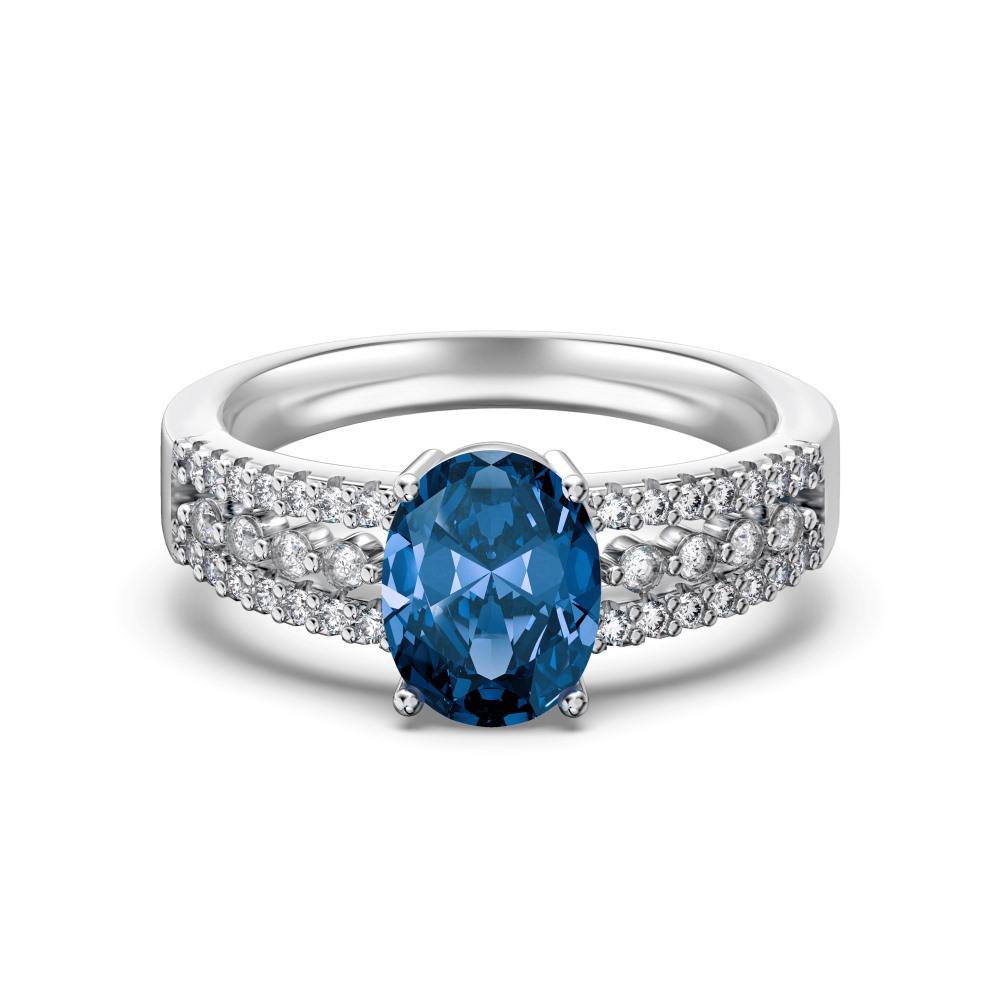 

S925 Sterling Silver Women s Ring with Sparkling Blue Zirconia Pavé Design - Perfect for Weddings and Christmas Gifts. Size 8
