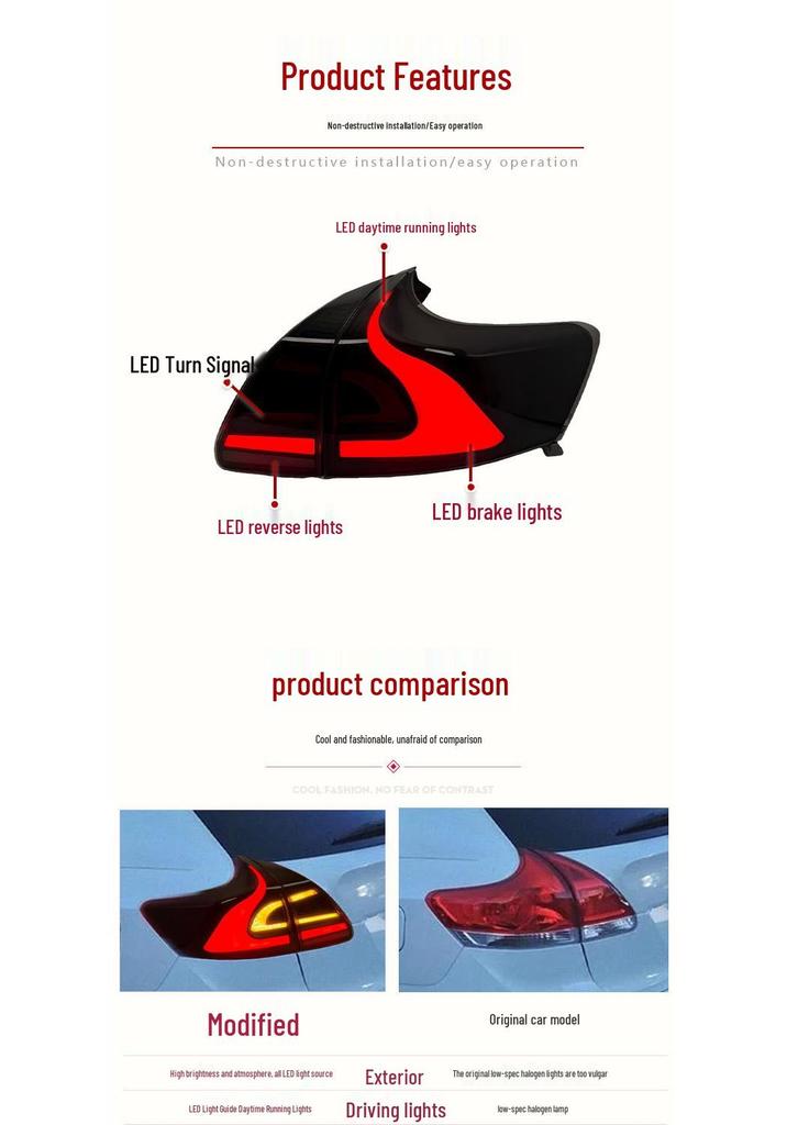 LED DRL & Sequential Turn Signals for 09-13 Toyota Venza Tail Light Assembly