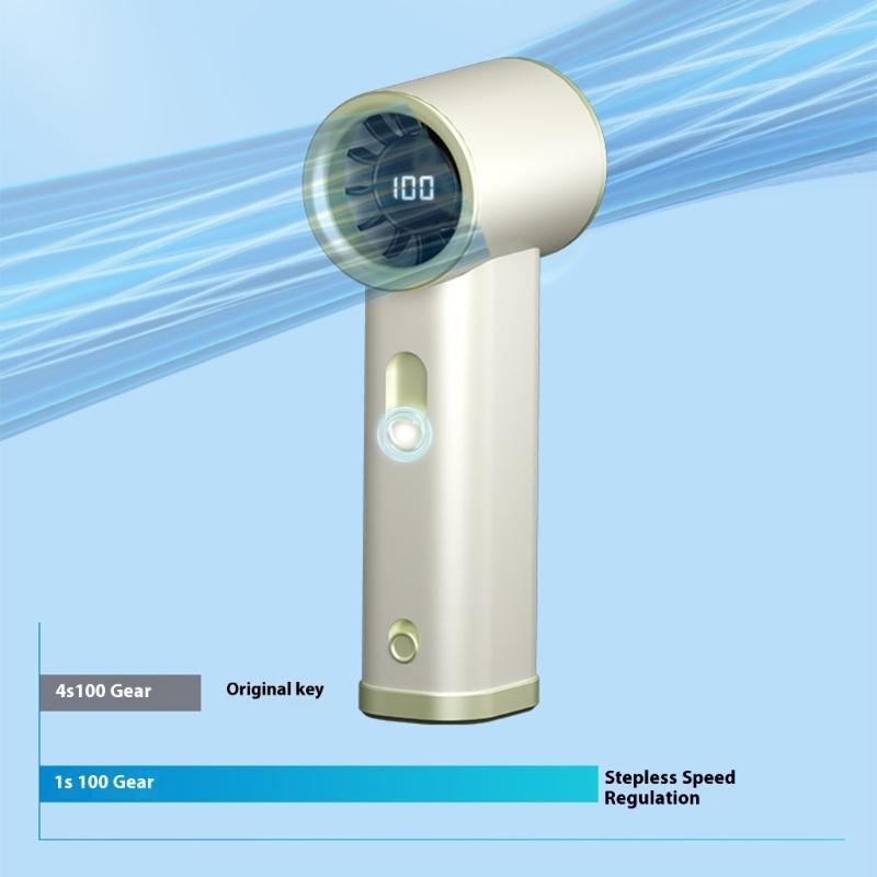 Cordless Mini Handheld Fan Smartests Digital Screen Multiple Speed Level 3H Runtimes Rechargeable Battery Low Noise For Home Office Travel
