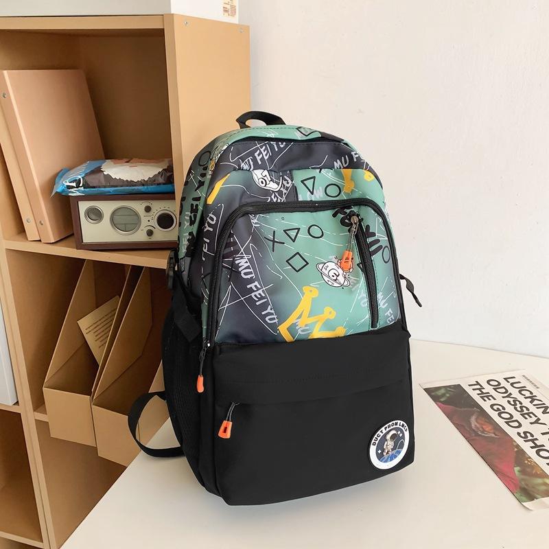 Gradient Color Graffiti Backpack for College Students In Junior High School and Senior High School