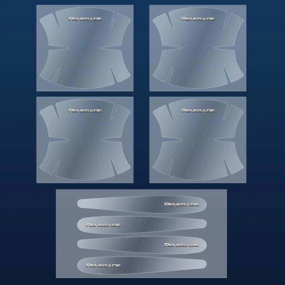 For Jeep 8Pcs Car Door Bowl Handle Protective Sticker Anti-collision Strip For Jeep Grand Cherokee Wrangler JK Gladiator Comp