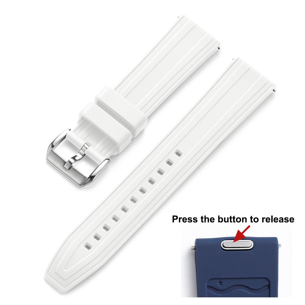 

Тропический резиновый ремешок для часов Водонепроницаемый спортивный ремешок для часов 20 мм 22 мм Премиальный резиновый ремешок для дайвинга для умных часов для Oris для Omega 22mm белый