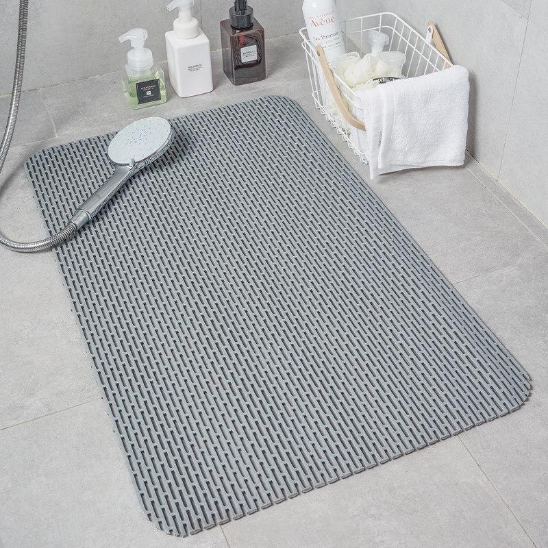 Waterproof Non-slip Bathroom Shower Mat with Drainage 40x60 cm серый