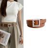 Women'S Belt Vintage Carved Needle Buckle Punk Hip Hop Rock Style Jeans Belt Y2K Belt Pu Leather Belt