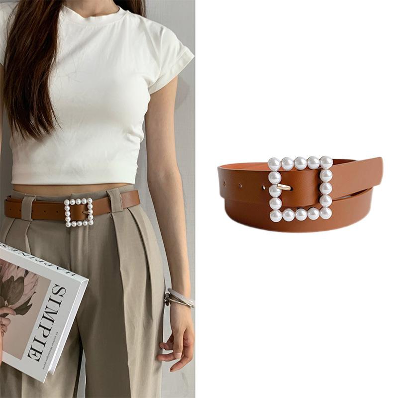 Women'S Belt Vintage Carved Needle Buckle Punk Hip Hop Rock Style Jeans Belt Y2K Belt Pu Leather Belt