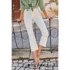 US Light Luxury Minority Rag Pure Yuan White Medium Waist Slightly Flared Small Girls and Teen Girls 40.00kg Wear Micro Elastic