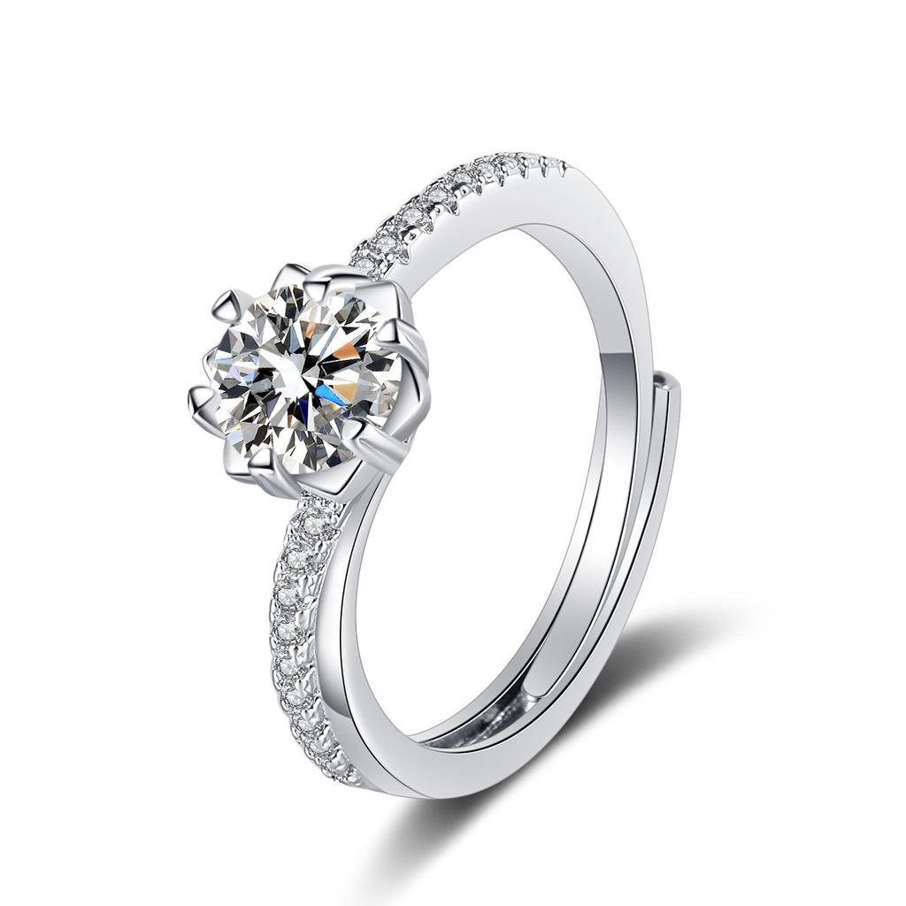 925 Sterling Silver Ring Hot AAA Zircon Adjustable Size Engagement Rings for Women Wedding Ring Party Fashion Nice Jewelry Gift