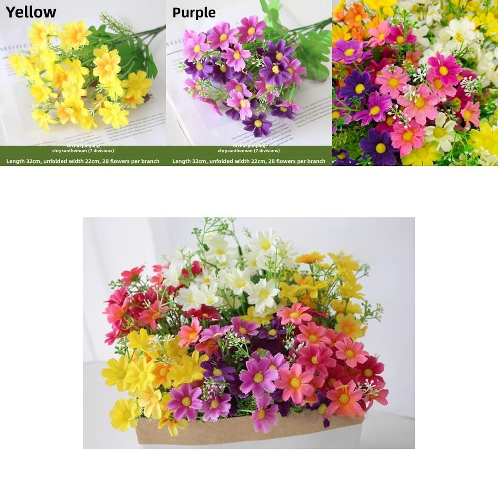 Silk Flower Stem With Chrysanthemum For Indoor And Outdoor Garden Decoration