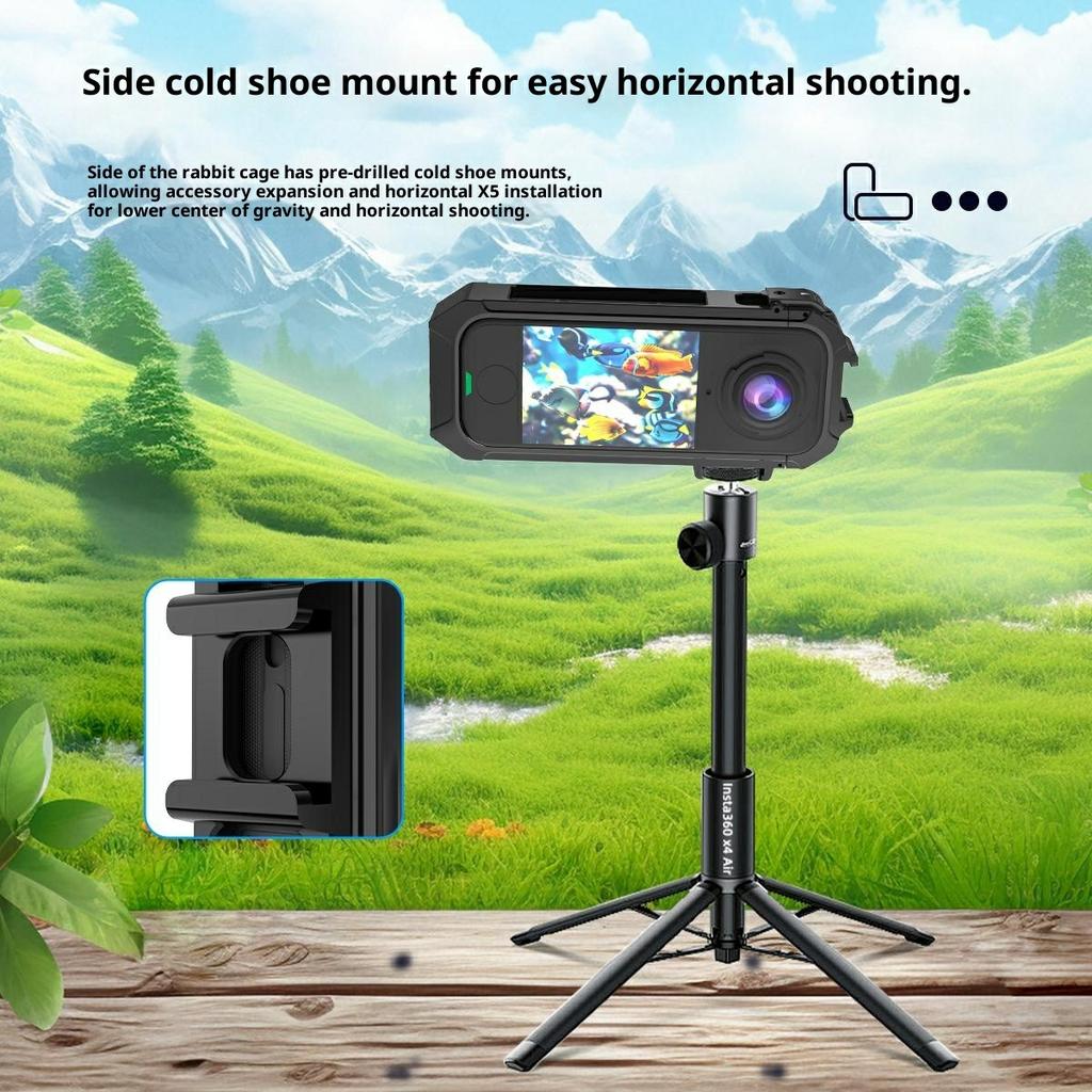 For Insta360 X4 Air Camera Cage Quick Release Magnetic Base Plastic Protective Frame