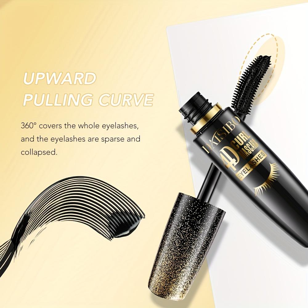 Bold & Curl Volumizing Mascara, Smudge-Free, Easy-Off, Water-Resistant Black Mascara 4D Silk Fiber Eyelash Mascara Makeup Cosmetic