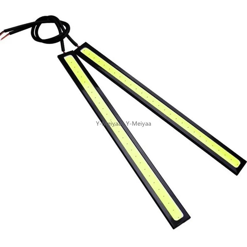 2PCS Universal 12V Ultra Thin Bright LED Car COB Daytime Running Lights SuperBright Low Cosumption Auto DRL Fog Driving Lamp