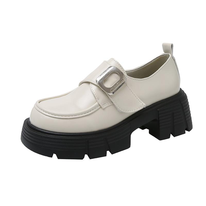 

Spring fashion one-pedal lazy shoes British style women s trend thick-soled heightening shoes buckle casual small leather shoes 35