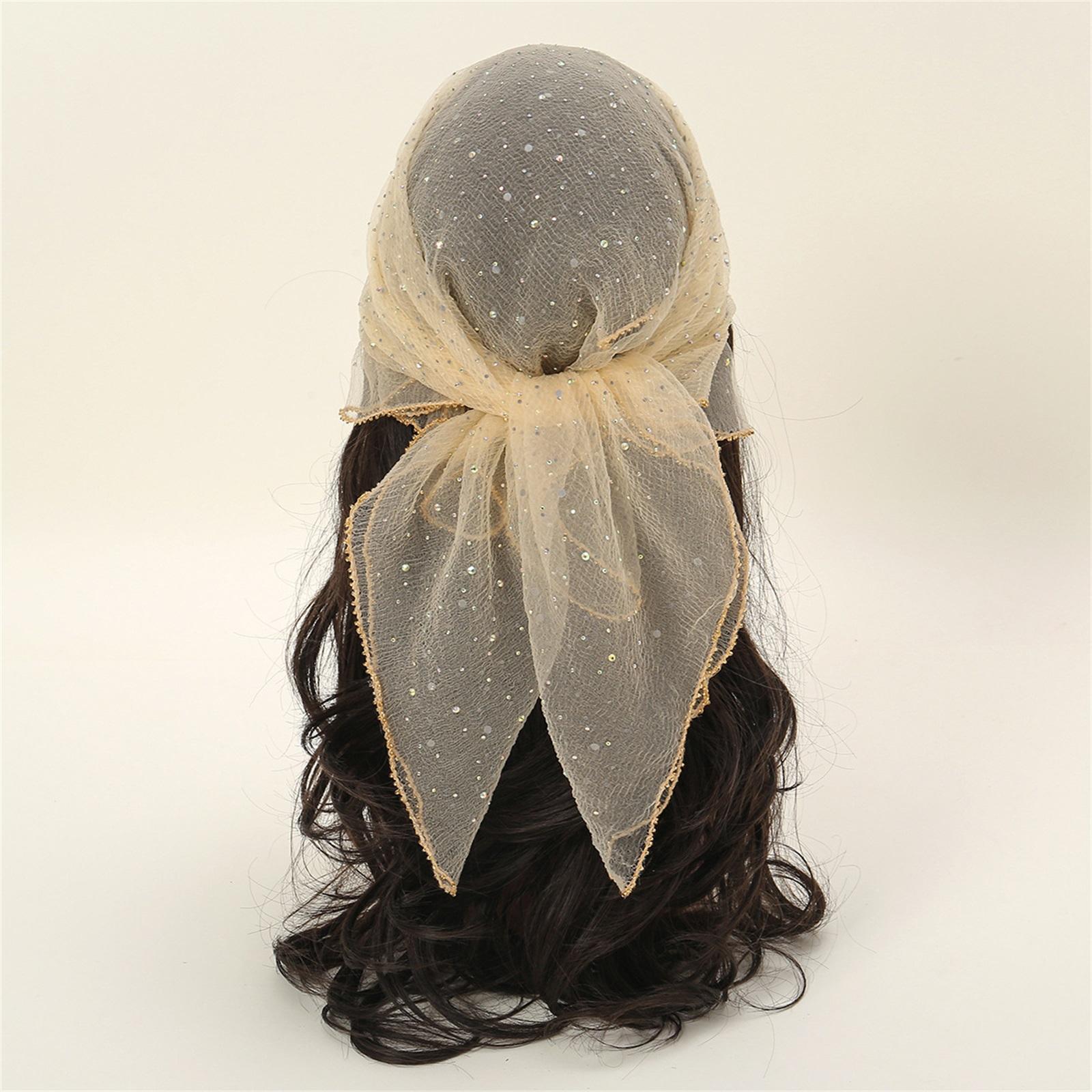 

Весенний Платок 80x80 см с Горячим Тиснением для Женского Стиля, Универсальный и Модный Декоративный Шелковый Платок One Size бежевый