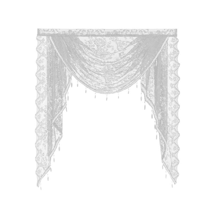 Gracefuls Laces Valance with Beadeds Accent and Florals Embroidery for Enhancing Bedroom or Living Room Ambiances