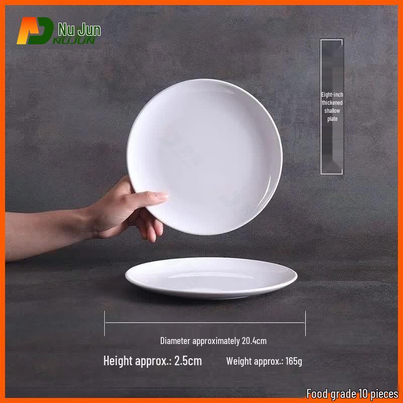 A5 Melamine Round Shallow Dinner Plate 8 inch (20cm) Shallow