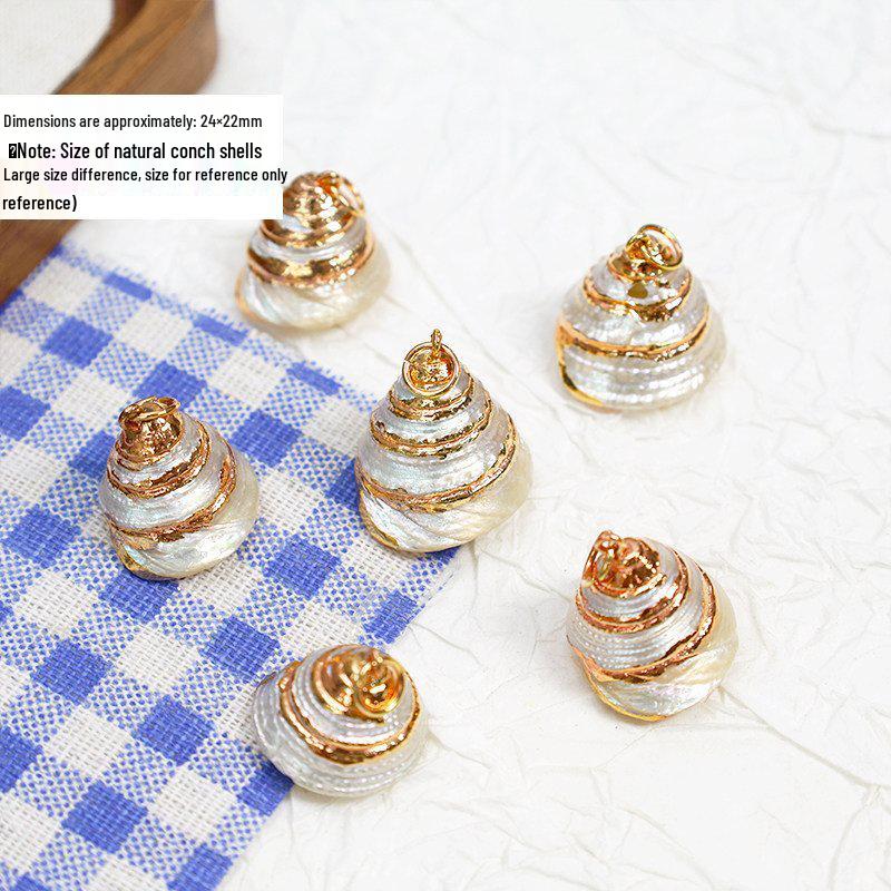 Electroplated Shell Conch Edge Jewelry Kit for DIY Necklaces & Earrings