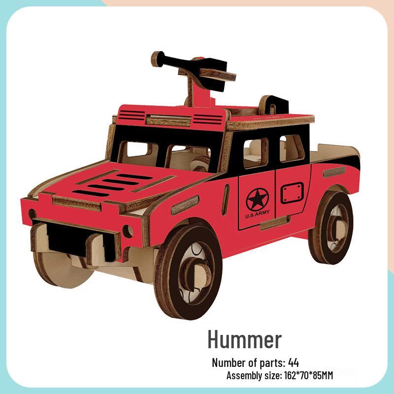 Wooden 3D Puzzle Car - Educational Handmade Toy for Kids