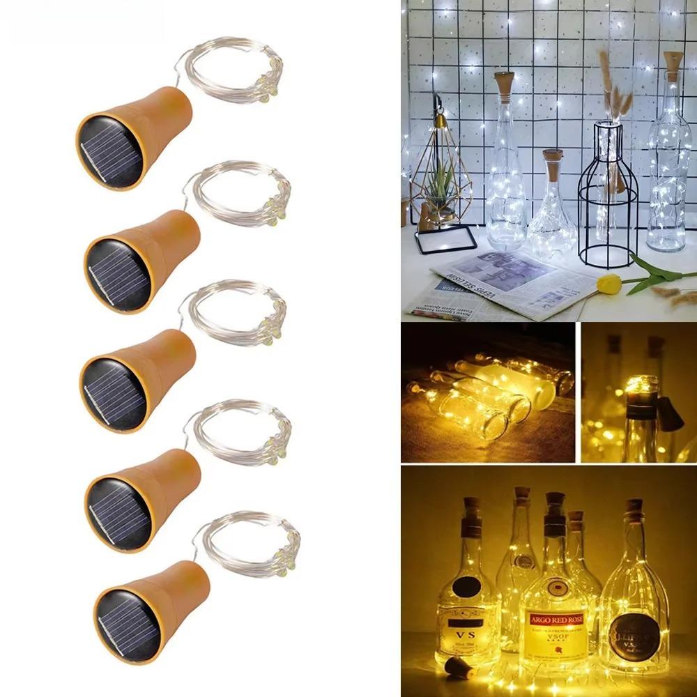 Solar Power Wine Bottle Lights LED Waterproof String Light Outdoor Fairy Garland Lights Christmas Wedding Bar Hotel Decoration
