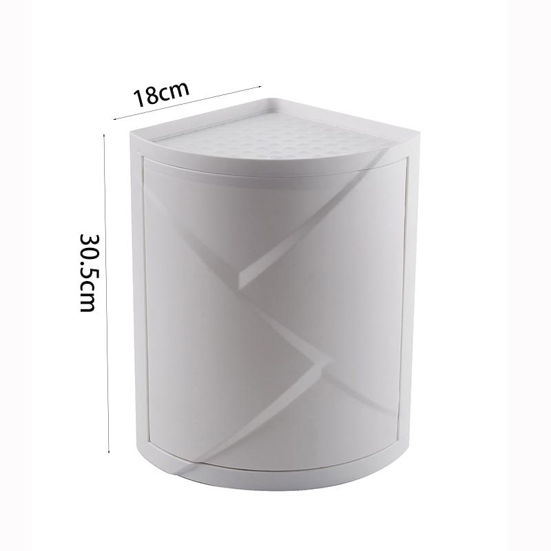 Kitchen Rotating Storage Rack Corner Shelf 360° Rotateable Household Layered Adjustable Shelf Organizer Spice Cans Bottle Holder