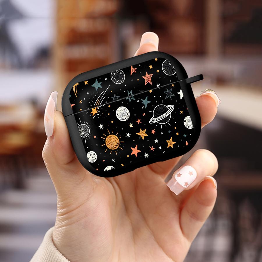 Case For Airpods Pro3 2 3 1 Pro 4 Pro2 Earphone Cases Cover Planet Moon