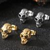 Solid Stainless Steel Women's Earrings Woman Man Punk Rock Skeleton Jewelry Accessory Gothic Skull Head Stud Earrings for Men