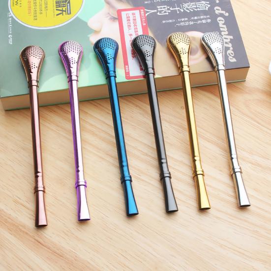 Reusable Stainless Steel Drinking Straw Coffee Yerba Mate Tea Filter Bar Tools
