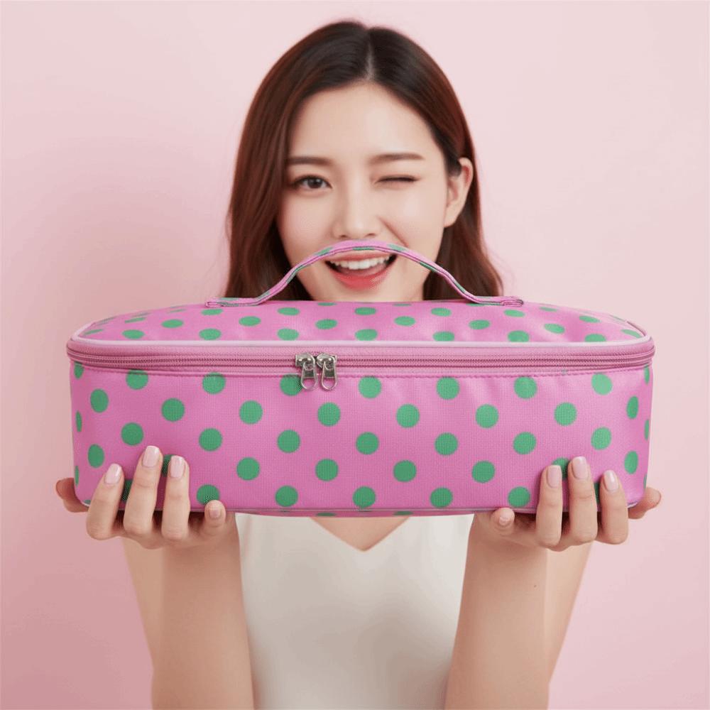 Handbag Blow Dryer Pouch Quilted Cotton Curling Iron Organizer Hair Dryer Bag Bathroom Storage