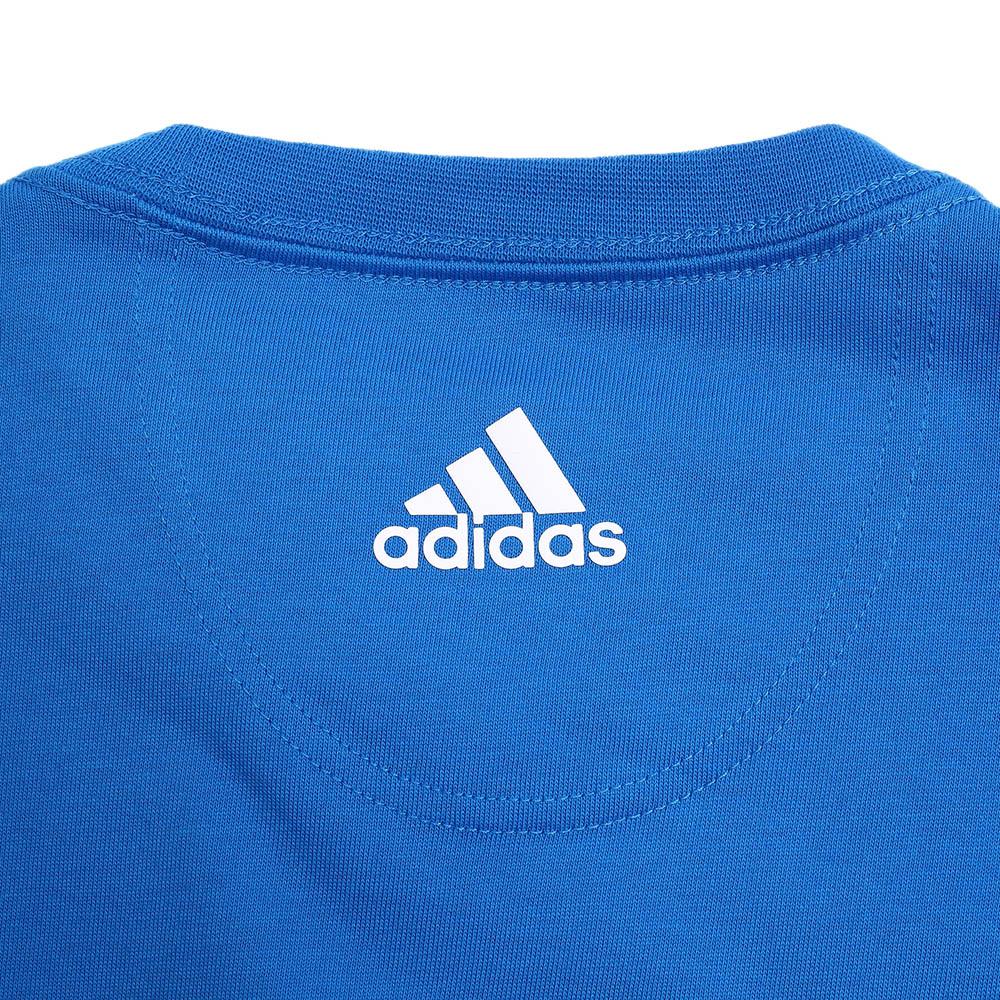 Adidas Sport Essentials Mens Basic Series Lifestyle Casual Round Neck Pullover Letter Short Sleeve T-Shirt Men T-Shirts Blue AK1807