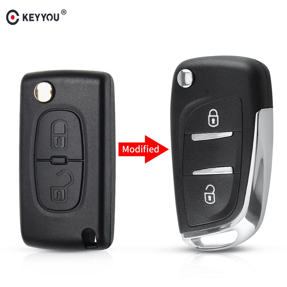 Modified Flip Car Key Shell Remote Key Case For Citroen C2 C3 C4 C5 C6 Xsara Pica For Peugeot 306 407 807 Ce0523
