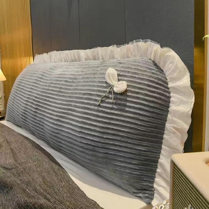 Solid colored plush headboard cushion Rectangular sofa large backrest Bed pillow, headboard soft bag, princess removable and washable pillows