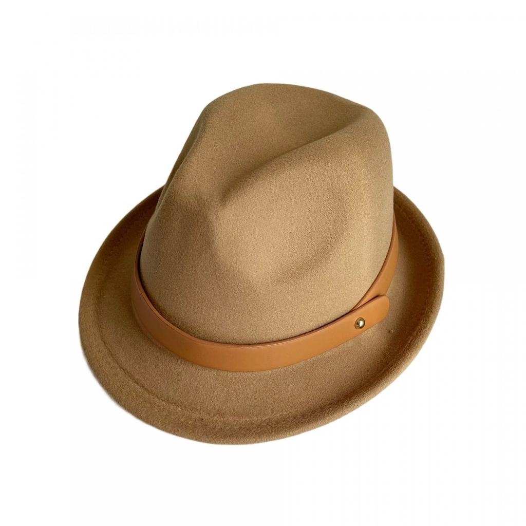Fashion Felt Top Hat for Women British Retro Versatile Men Solid Color Felt Hat