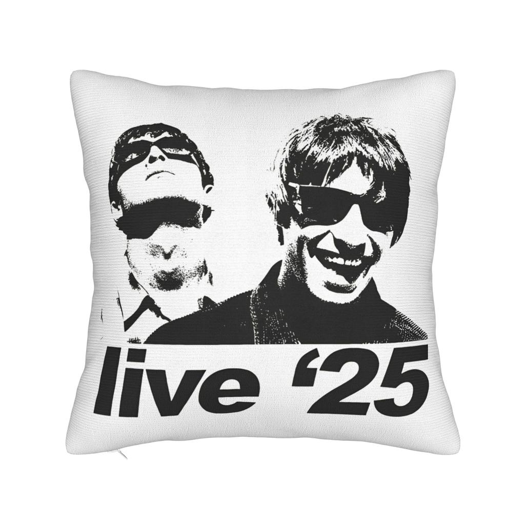 O-Oasis live'25 live band tour Printed Pillowcase Cushion Cover Throw Pillow Cover Warm Home Decorations Square Multi Size