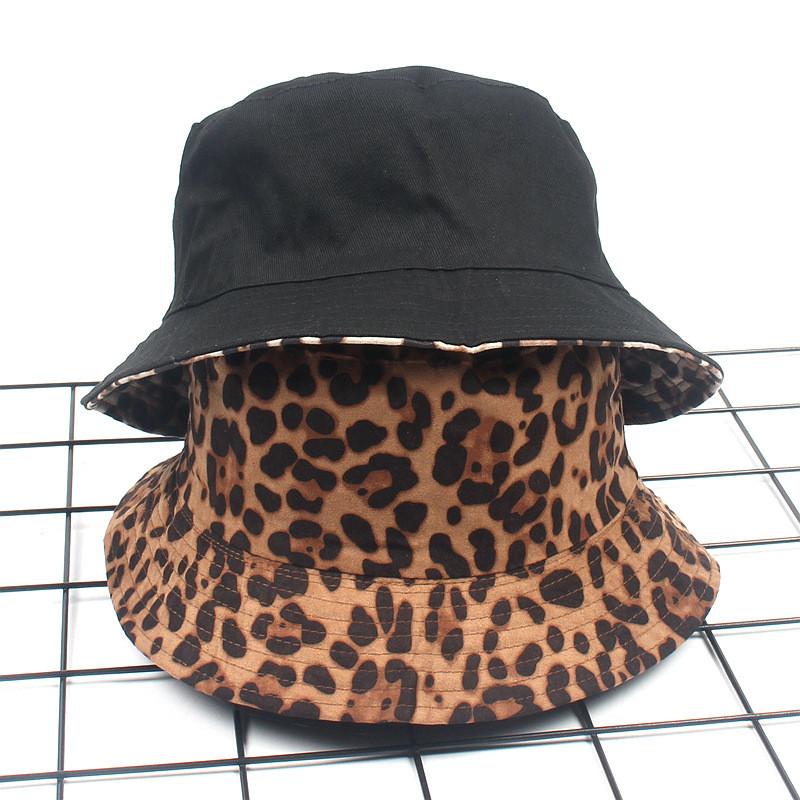 Trendy Leopard Print Fisherman Hat With Wide Brim For Spring Outdoor Sun Protection