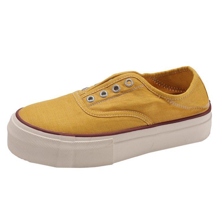Muffin Canvas Shoes Women's Summer 2025 New Fashion Versatile Thick Sole Height Increase One Pedal Casual Board Shoes