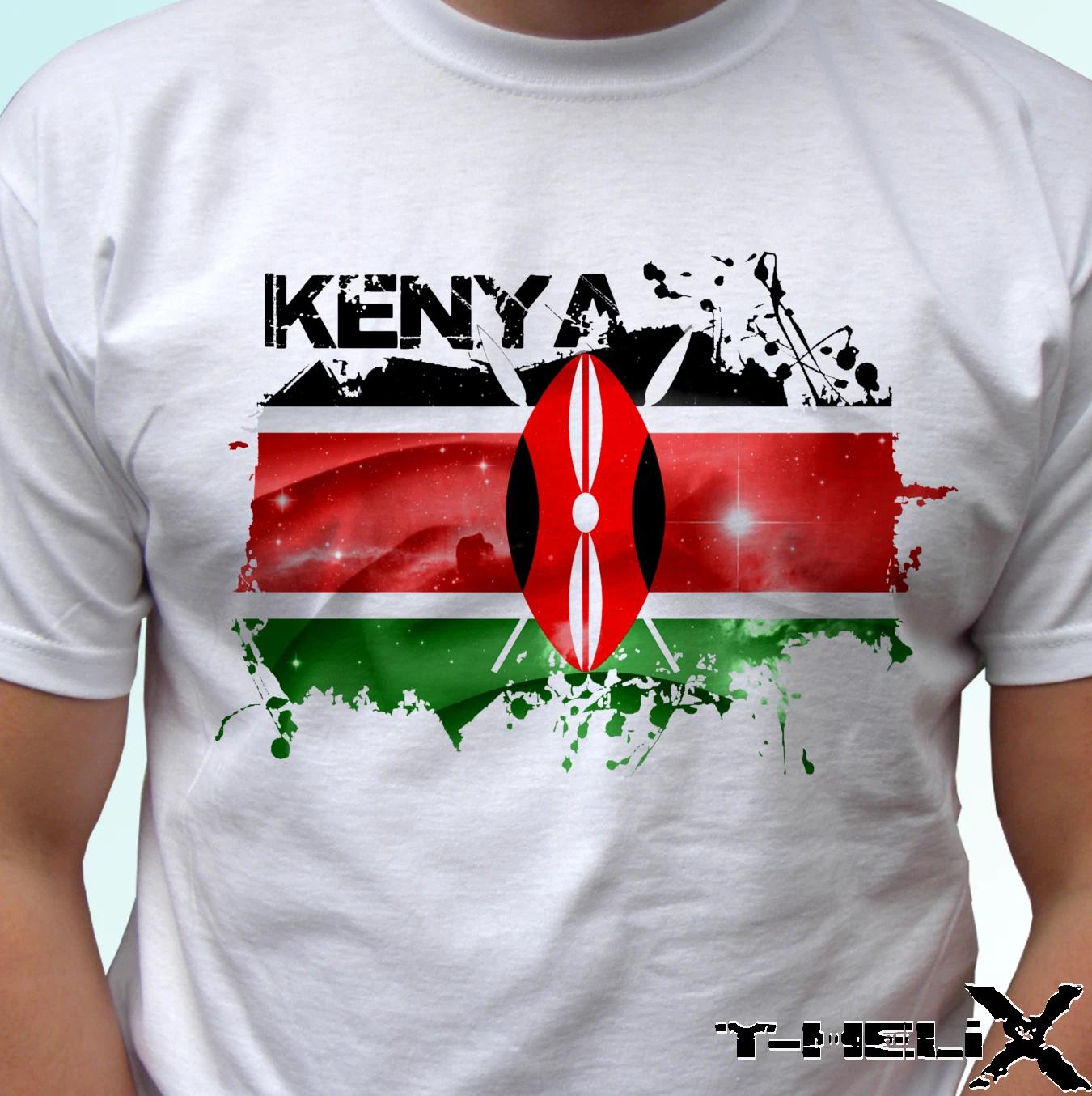 

Kenya flag - white kids boys T-Shirt top Africa country design - s s kids baby 140