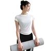 Womens Short Sleeve Yoga Tight Top Slim Fit Sports Running Training Gym Wear