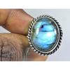Natural Blue Labradorite Gemstone 925 Solid Sterling Silver Ring Size US-8 PG-254