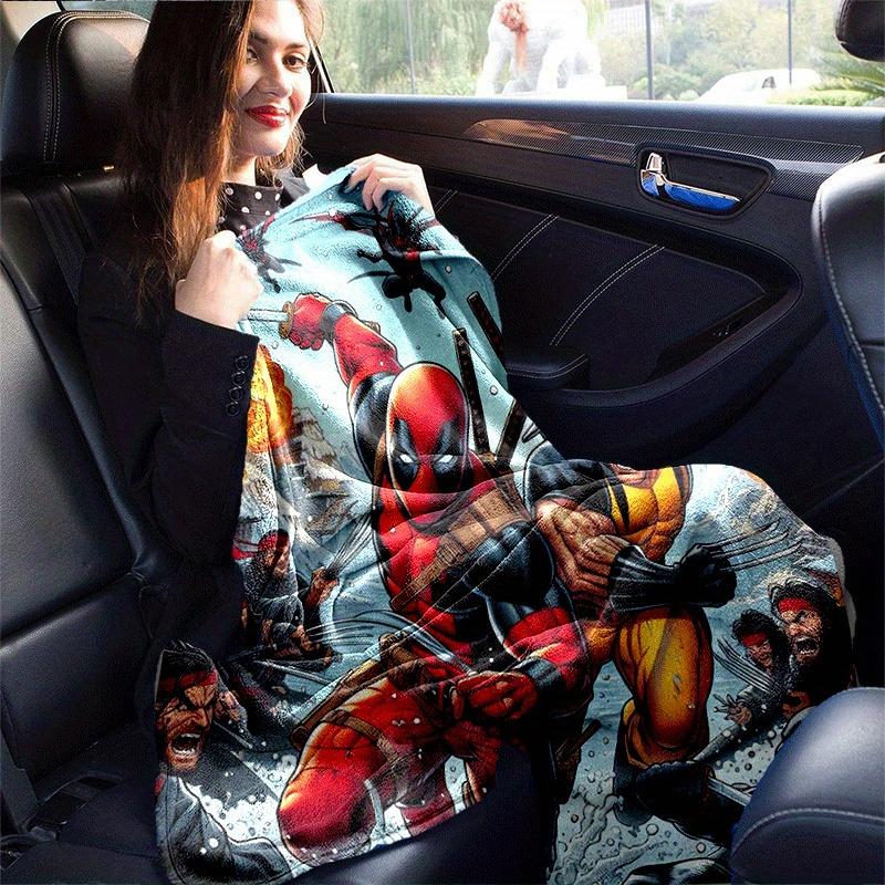 1pc Deadpool and Wolverine Printing Blanket - Soft, All-Season Throw for Living Room, Bedroom,Personalized Gift with Adorable Cartoon Design
