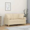 VidaXL 2-seater Sofa with Decorative Pillows Cream 120 Cm Fabric 3200903