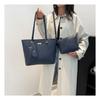 Borsa Tote Minimalista Stile Coreano Donna Grande Capacità Borsa a Secchiello Ecopelle Borsa a Spalla da Pendolare