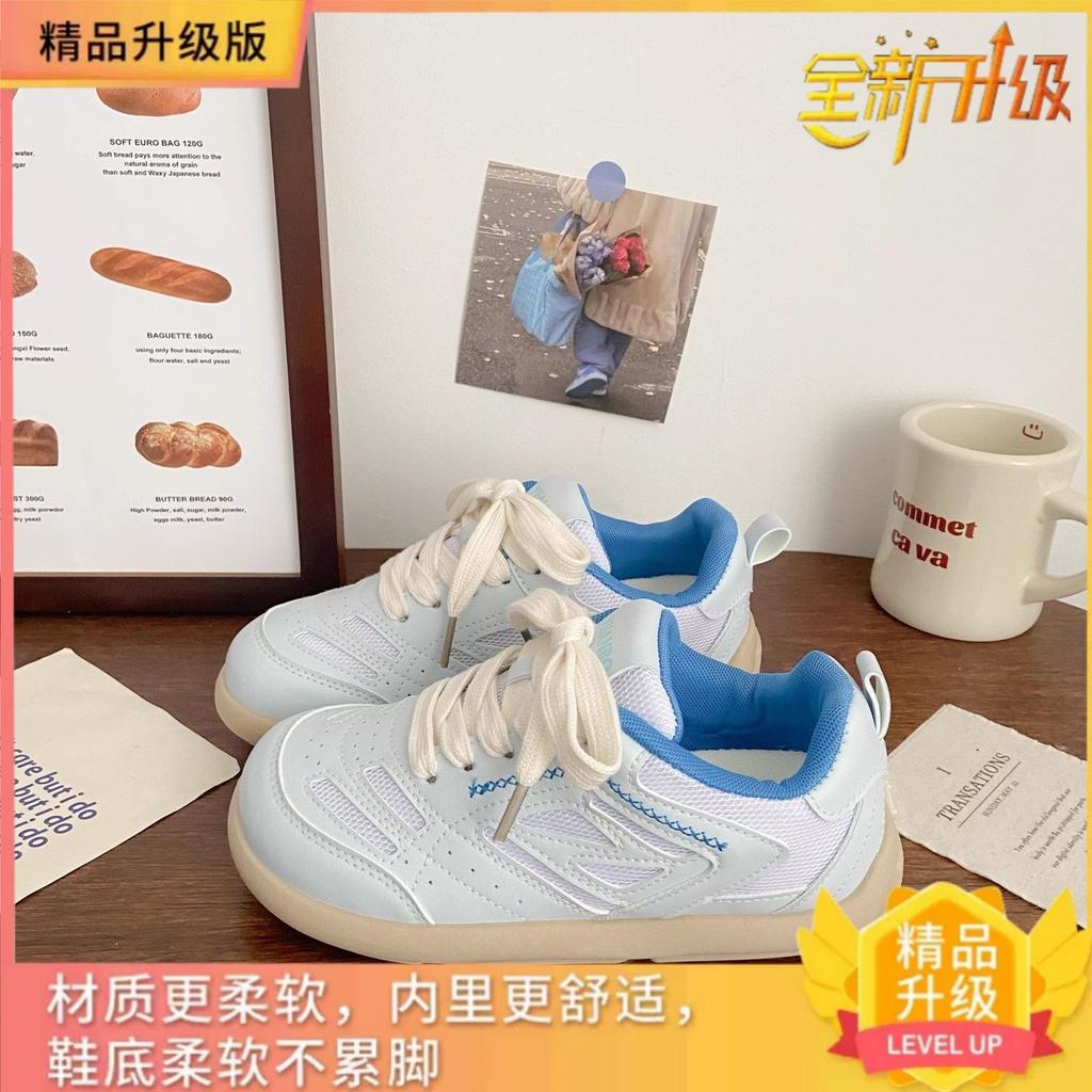 Spring ugly cute thick-soled women's double net breathable soft elastic student versatile sports little white shoes