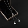 Adjustable Long Pendant Necklace with Extender Chain Minimalist Alloy Jewelry for Women Elegant Layering Piece for Sweaters Dresses