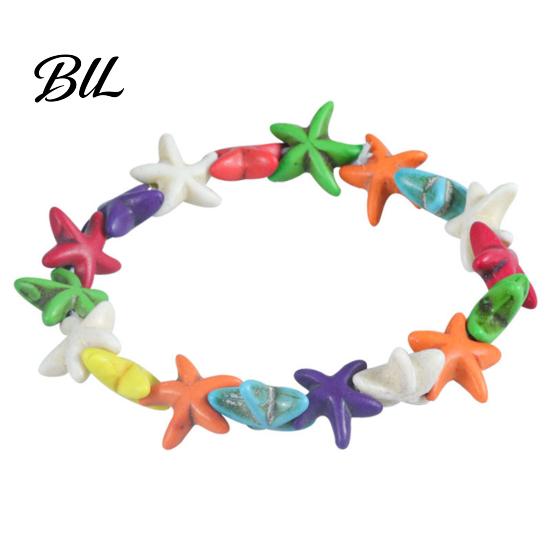 Cute Starfish Shell Bracelet Summer Beach Bracelet, Bohemian Sea Turtle Braided Handmade Woven Flexible Rope for Travel String Wristband, Adjustable