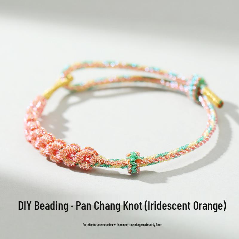 Dragon Boat Festival Peach Blossom Knot Bracelet - Five-Color DIY Beaded Rope for Couples
