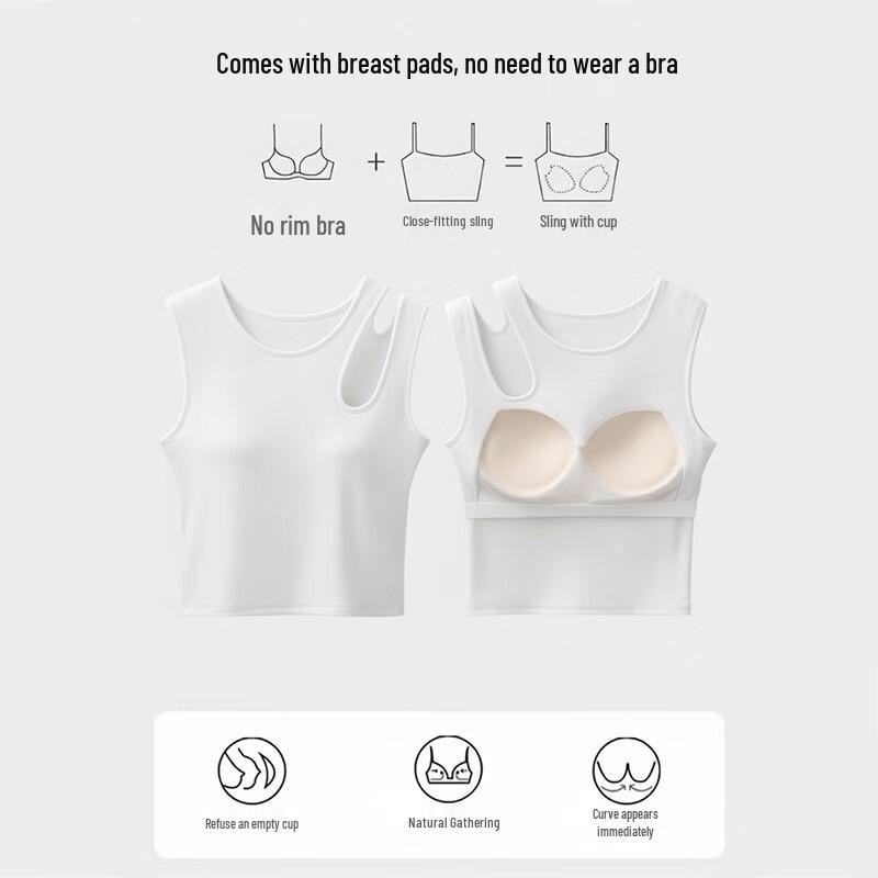 NOMe Women's Hollow Out Built-in Bra Crop Cami Top