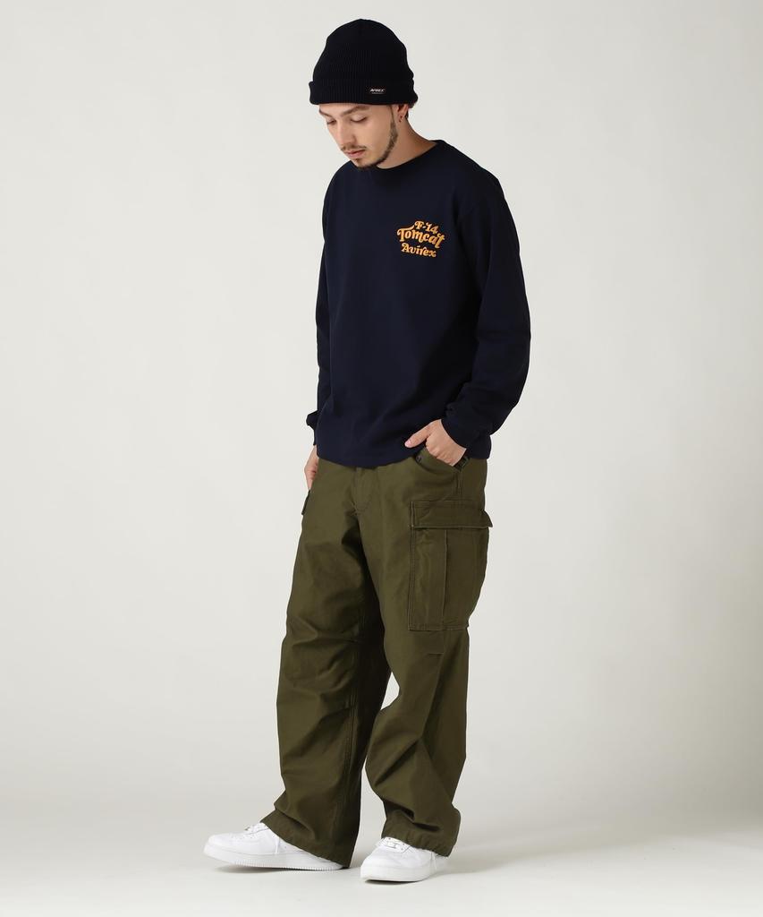 AVIREX SAGARA TOM CAT L/S T-SHIRT Men's L 120 Navy
